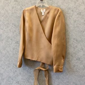 Talbots pure silk gold blouse
